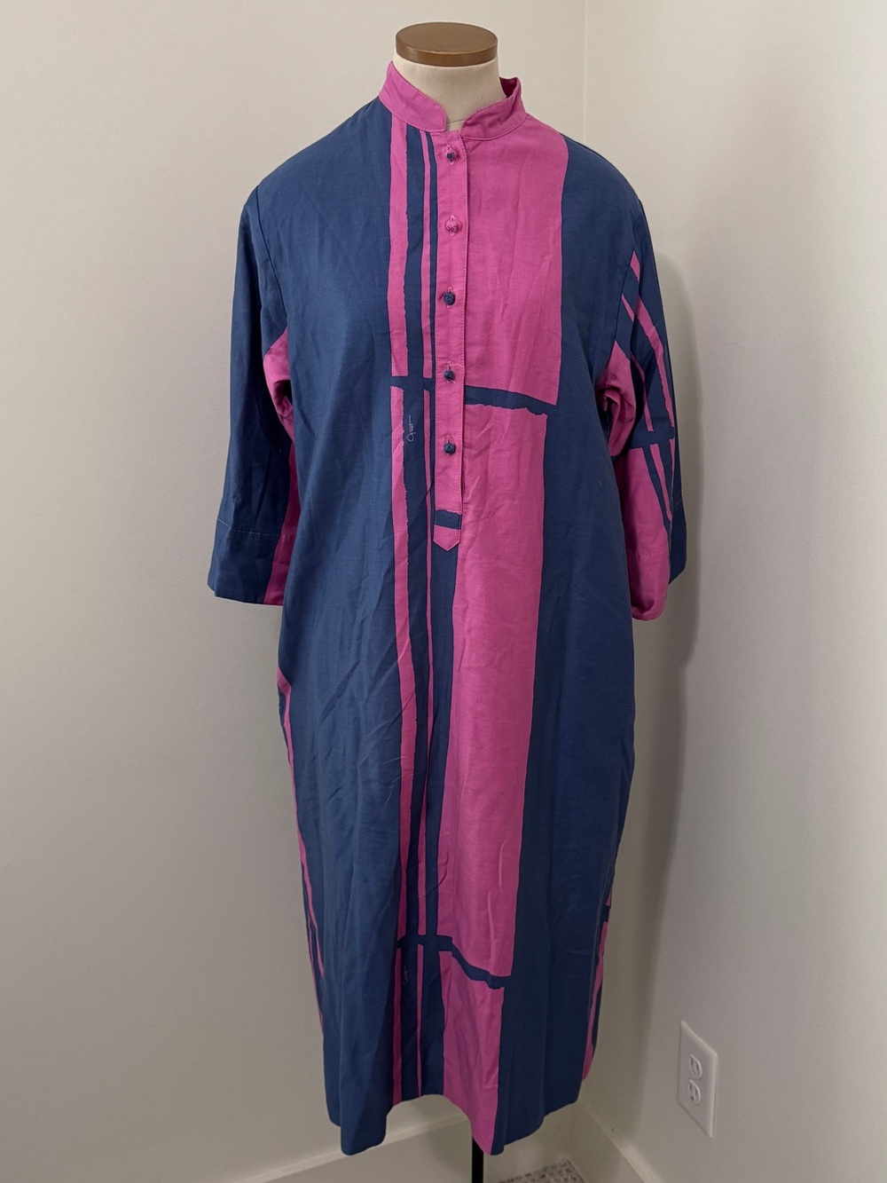 Catherine Ogust Collection 12 Original Caftan Kaftan Dress ~ Midi Blue Pink